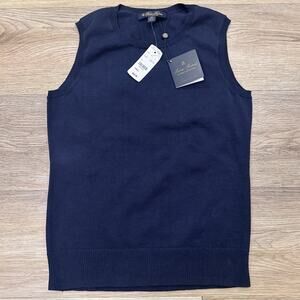 Brooks Brothers NWT Boys XS Navy Sleeveless Sweater Vest Supima Cotton MSRP $68